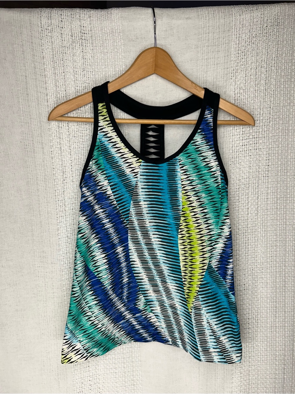 Women’s Racerback Tank Top - Blue Green Print